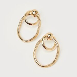 Looking Sophisticated Gold Double Layered Hoop Earrings